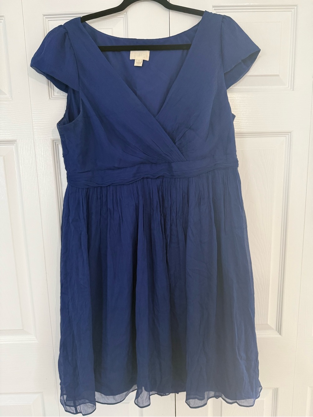 J. Crew Royal Blue crepe Midi dress 20w